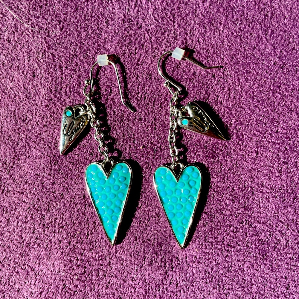 Guess heart earrings (never worn)